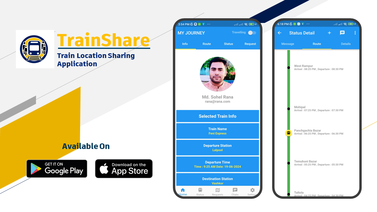 TrainShare Mobile App Image